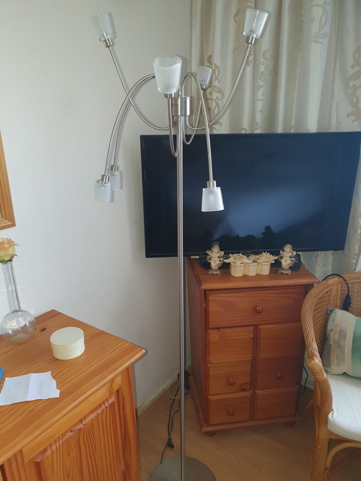 Staande lamp met 5 buigzame armaturen., Ophalen, 150 tot 200 cm