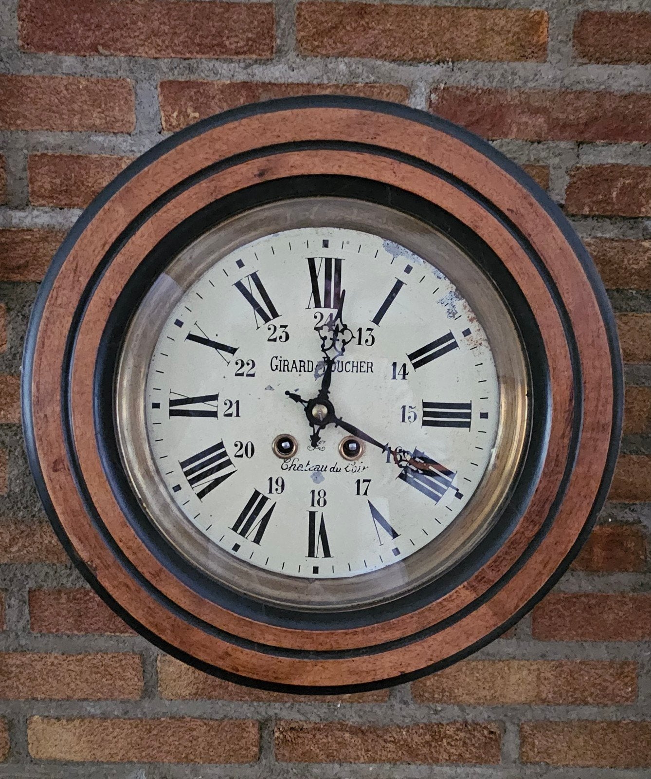 Antieke Franse schoolklok - 38cm - Loopt goed, Ophalen of Verzenden