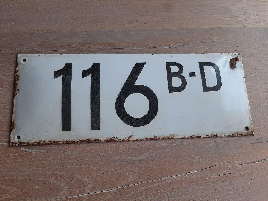 oud bolle emaille bord huisnummers Rotterdam jr 30-50?, Ophalen of Verzenden