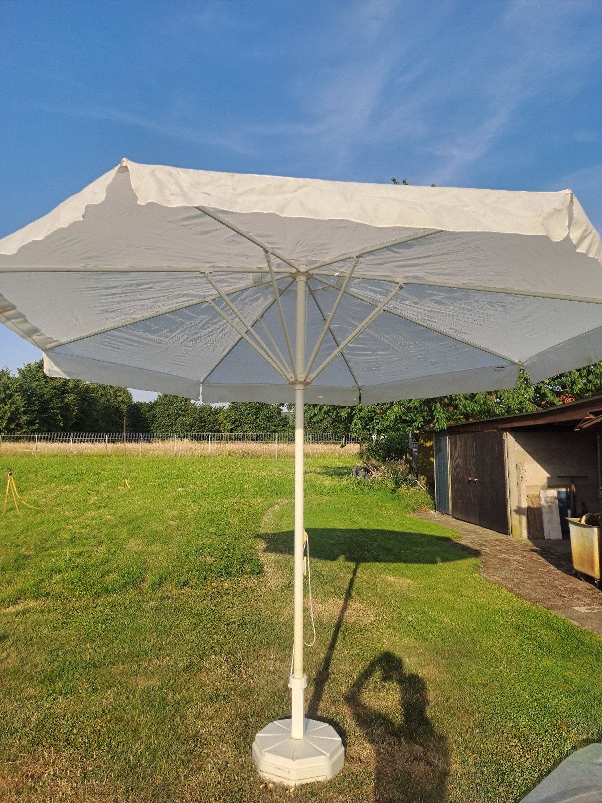 Parasol met voet, Tuin en Terras, Parasols, Ophalen, Zo goed als nieuw, 3 tot 4 meter, Stokparasol