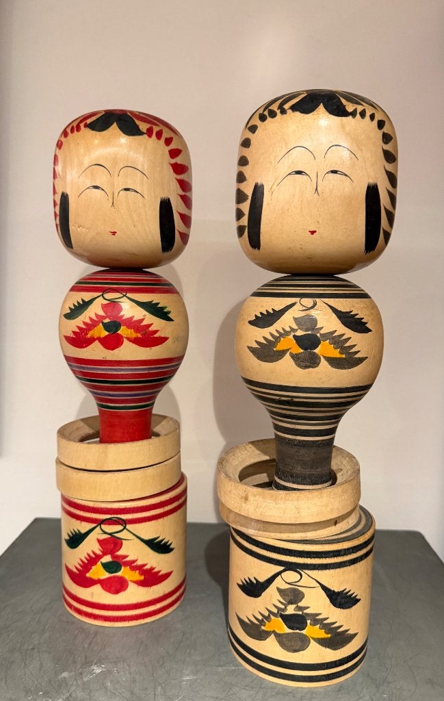 Paar, zeldzame Kokeshi poppen, Ophalen of Verzenden