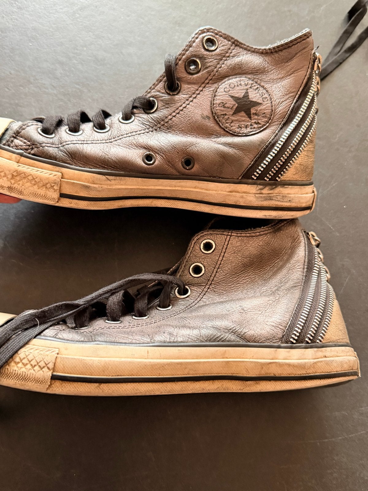 Converse All Star Chuck Taylor Hoge Sneakers Leer Maat 41, Ophalen of Verzenden, Gedragen, Bruin, Sneakers of Gympen