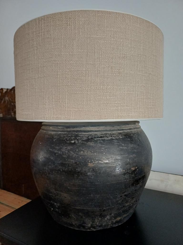 Kruiklamp zwart met duran lampenkap.  Prachtig! Hoogehuys., Huis en Inrichting, Ophalen, Zo goed als nieuw, Minder dan 50 cm