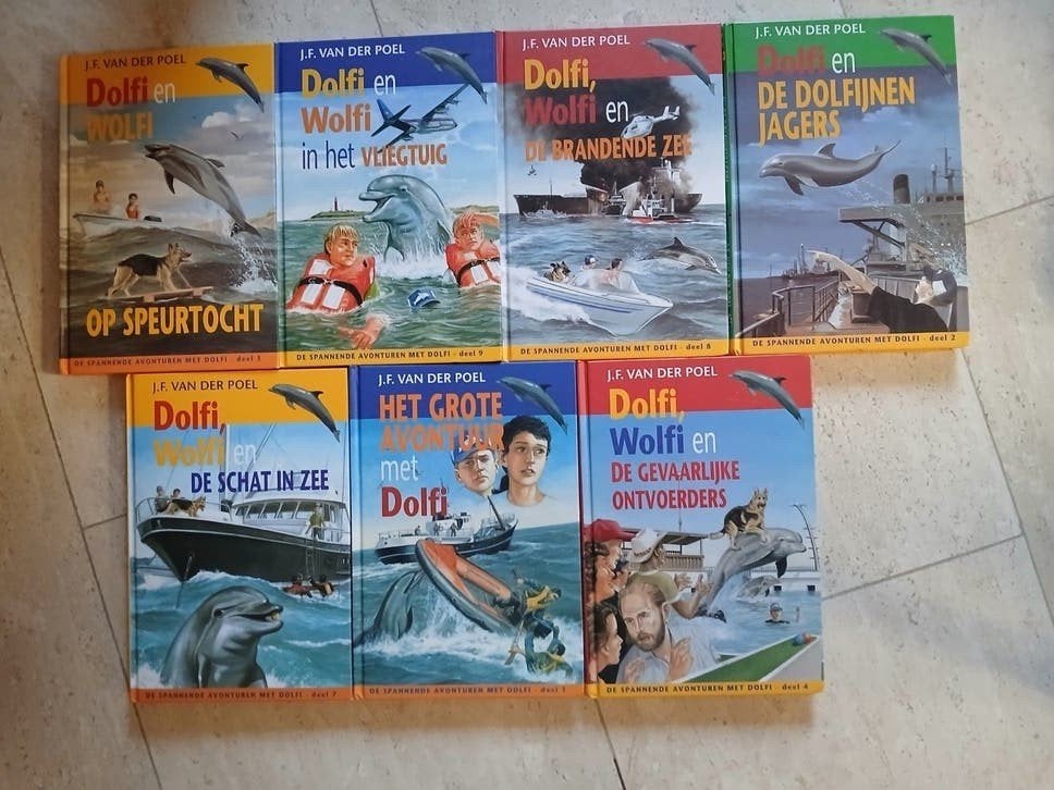 7 boeken van J.F. van der Poel - Dolfi en Wolfi - Hardcover, Ophalen of Verzenden, Zo goed als nieuw, J.F. van der Poel