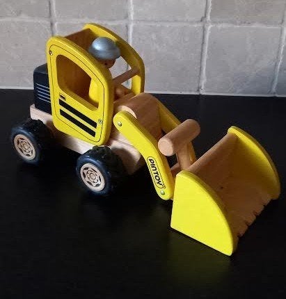 Houten bulldozer pintoy, Kinderen en Baby's, Verzenden, Zo goed als nieuw