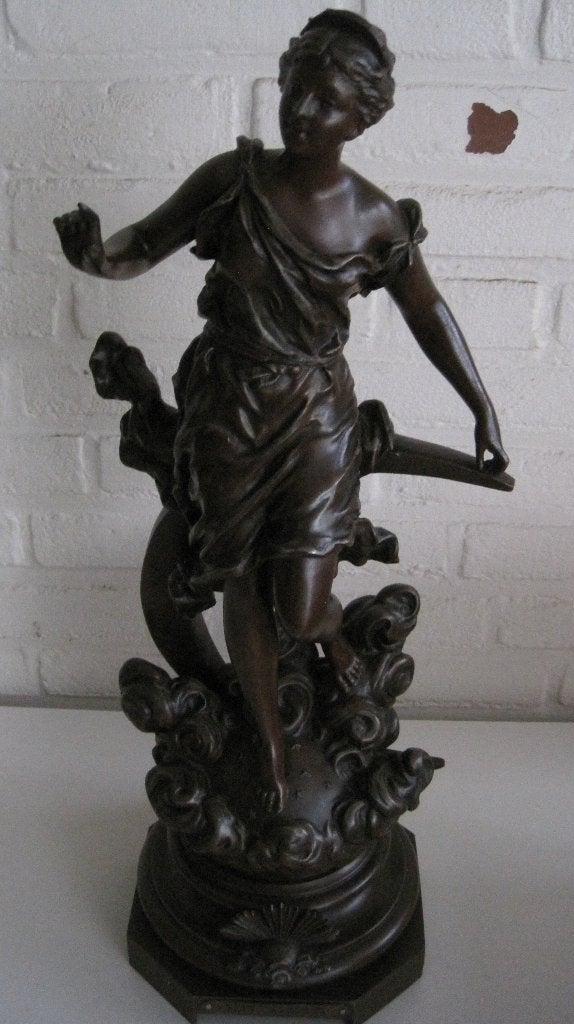 Ernest Rancoulet antiek beeld, Gemerkt, Overige materialen, Beeld, Meerkleurig