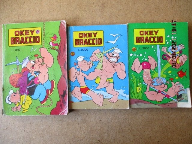 adv0707 popeye okey pocket italiaans, Eén stripboek, Ophalen, Gelezen