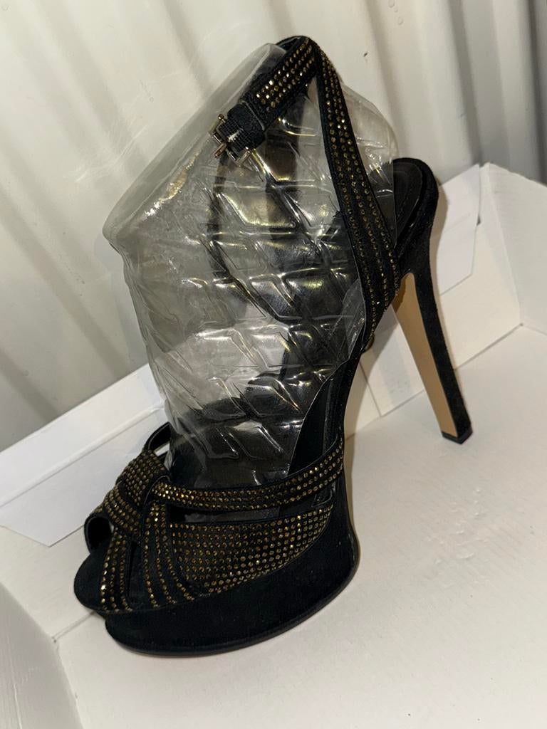 Aldo Zwarte Hakken Maat 38 met Gouden Details, Kleding | Dames, Ophalen of Verzenden, Zo goed als nieuw, Zwart, Pumps