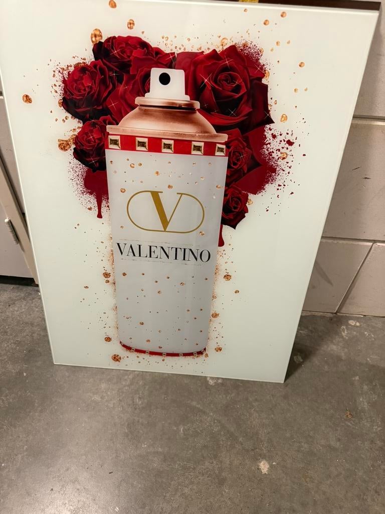 Glas schilderij Valentino inspired 60x80cm, Ophalen