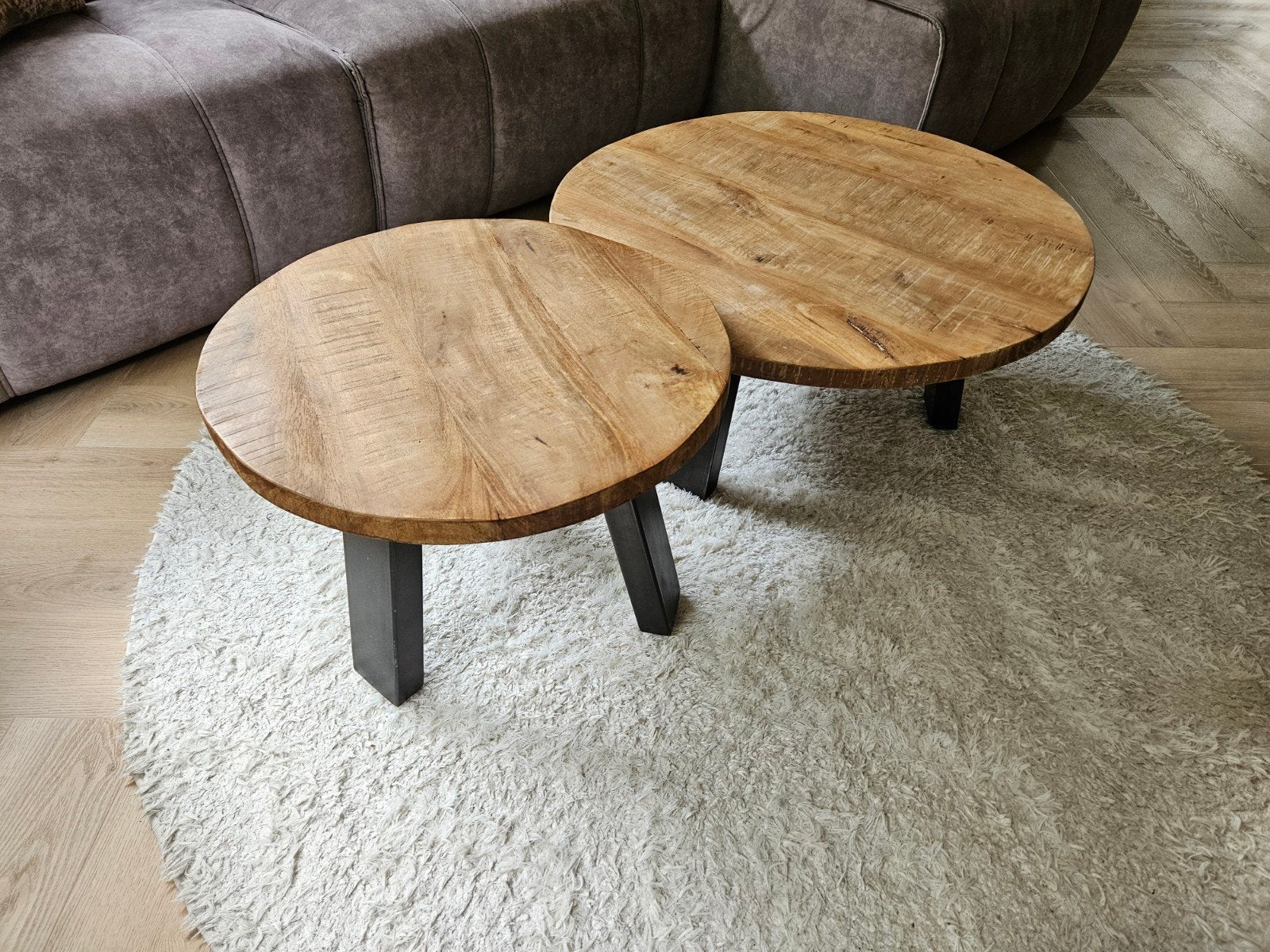 Set van 2 salontafels - De Bommel Meubelen, Huis en Inrichting, 50 tot 100 cm, Rond, 50 tot 100 cm, Zo goed als nieuw