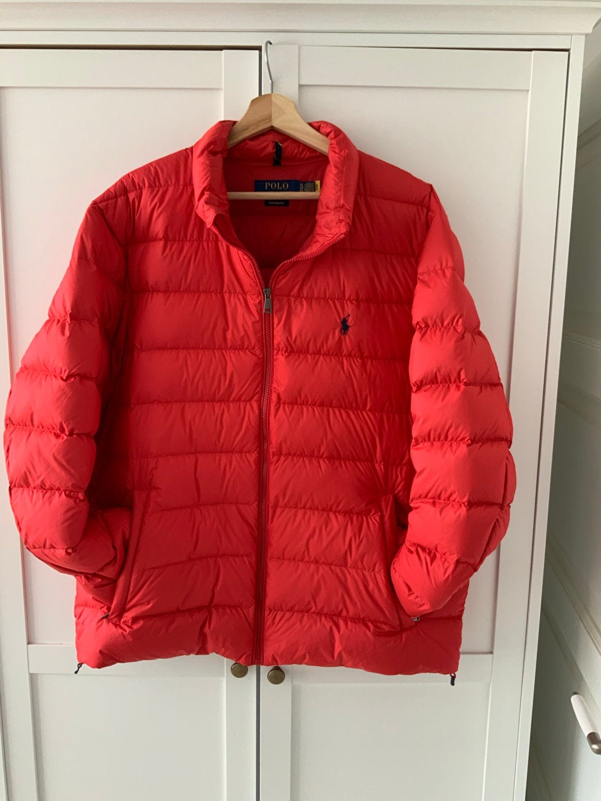 Rode Ralph Lauren donsjas - Maat XL, Kleding | Heren, Ophalen of Verzenden, Zo goed als nieuw, Maat 56/58 (XL), Rood