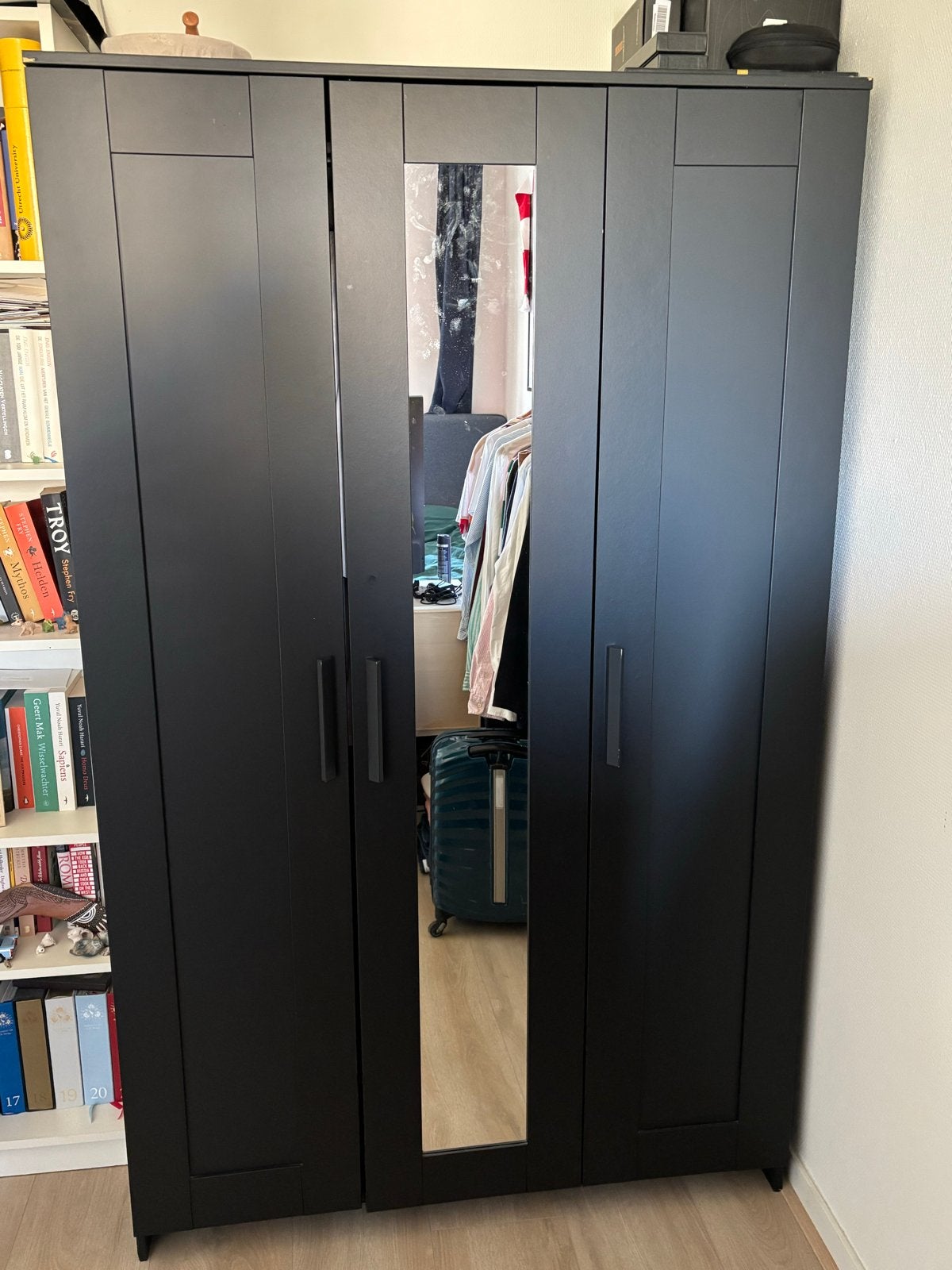 Ikea brimnes kledingkast met spiegel en hangruimte, Ophalen, Gebruikt, 100 tot 150 cm, 150 tot 200 cm