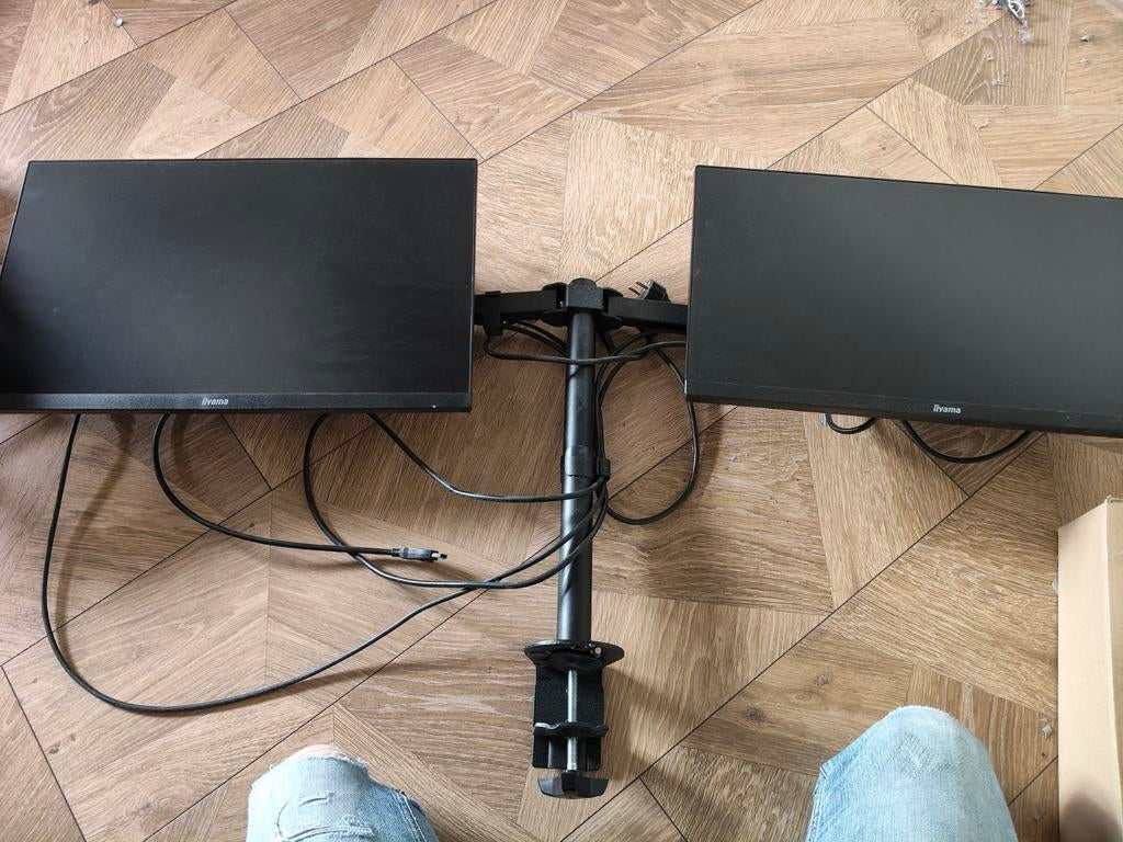 2x Iiyama ProLite XU2493HS-B1 monitoren met monitorarm, Computers en Software, Monitoren, Ophalen, Iiyama, Full HD, Zo goed als nieuw