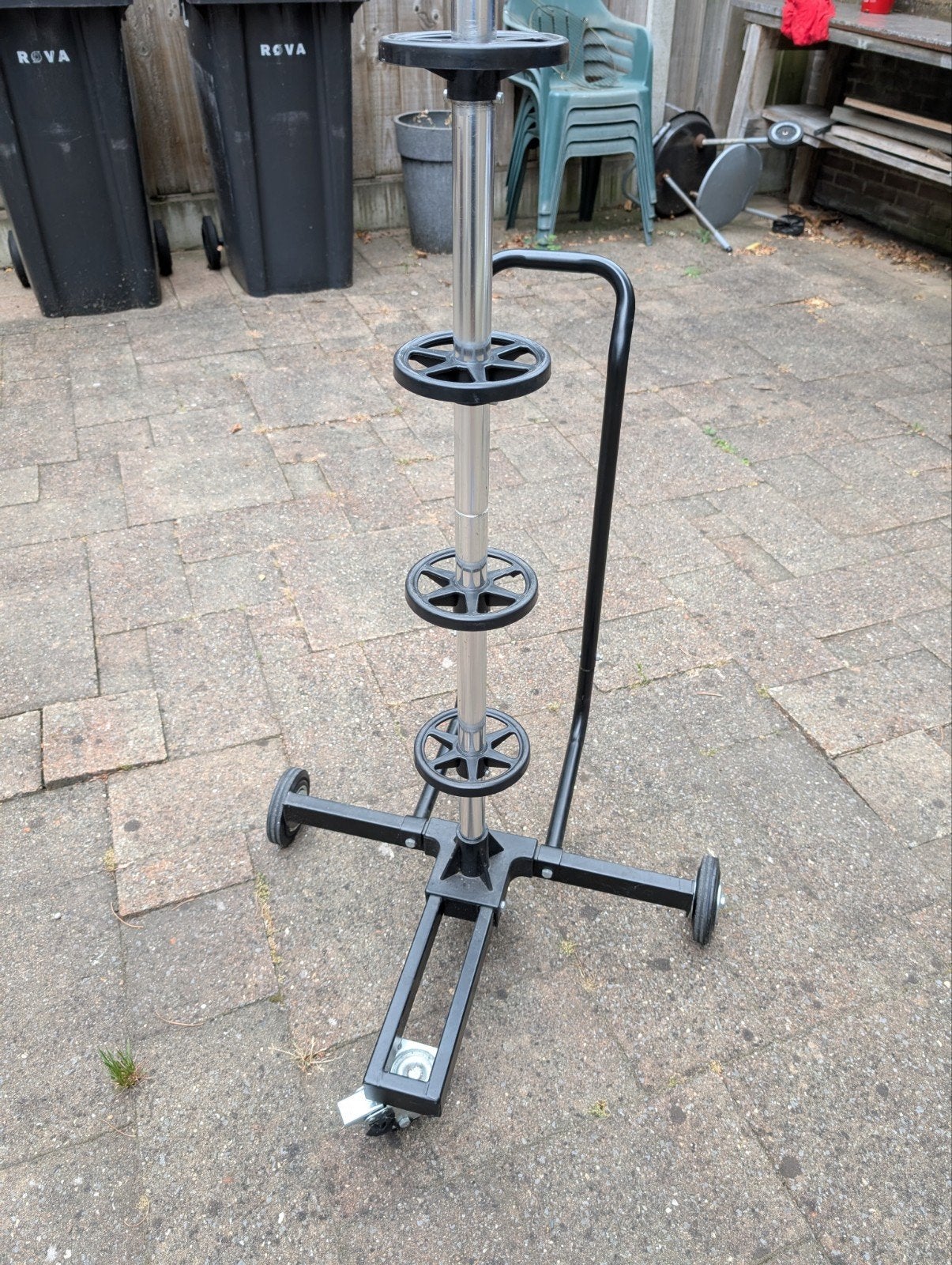 Bandenboom verrijdbaar, bandensteekwagen, Ophalen