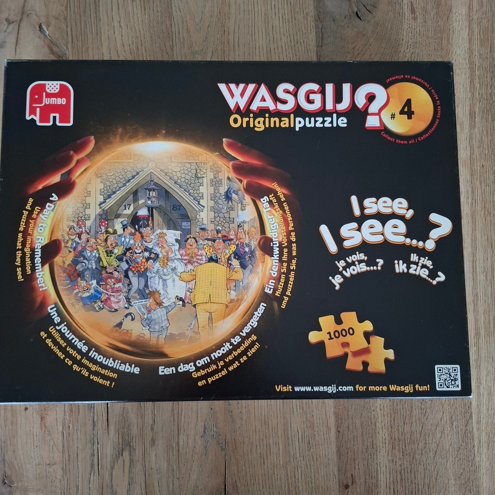 puzzel WASGIJ? 4 original een dag om nooit te vergeten, Ophalen of Verzenden, 500 t/m 1500 stukjes, Zo goed als nieuw, Legpuzzel
