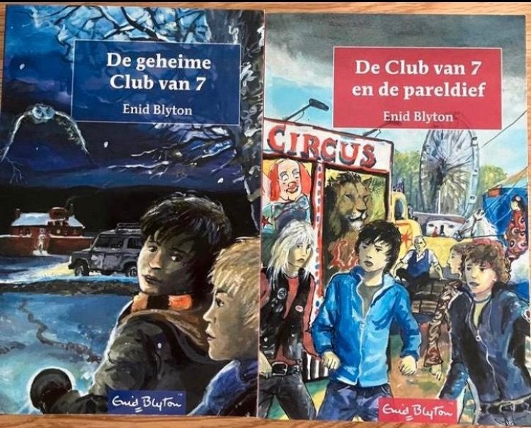 2 x de club van 7/ de geheime/en de pareldief-Enid Blyton, Ophalen of Verzenden, Zo goed als nieuw, Enid Blyton