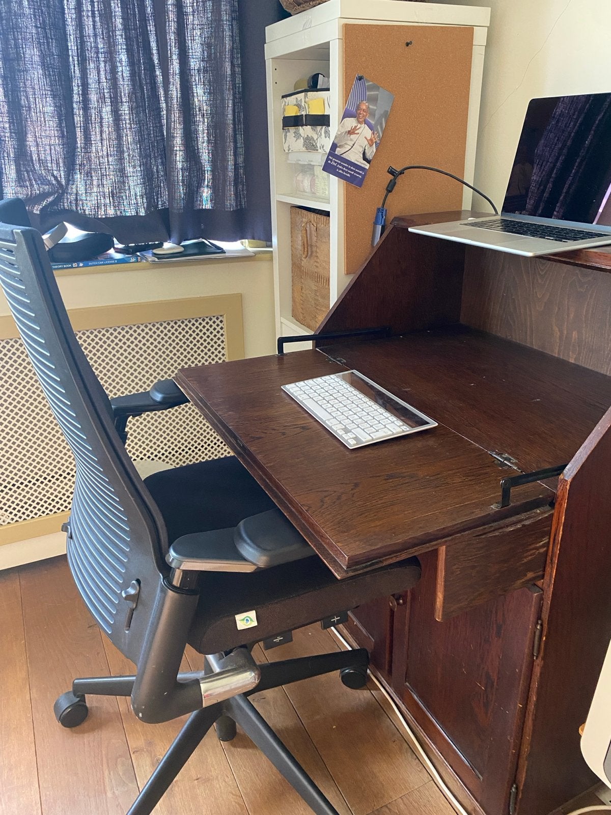 Antiek eiken secretaire / bureau, Ophalen