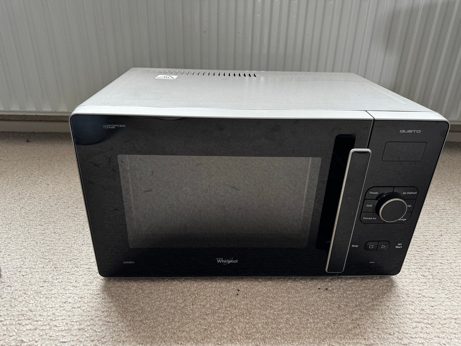 Whirlpool GT288/SL Magnetron met Grill en Crisp, Ophalen, Gebruikt, Magnetron, Draaiplateau