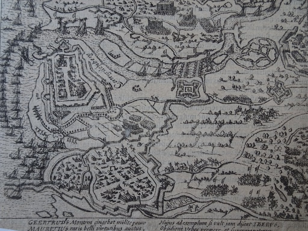 Gravure Belegering Geertruidenberg Brabant Baudartius 1622, Cartografie, Gravure, Origineel, 1600 - 1699