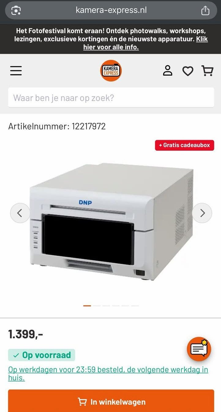 DNP DS620 10x15 Fotoprinter, Computers en Software, Printers, Ophalen, Nieuw, Fotoprinter