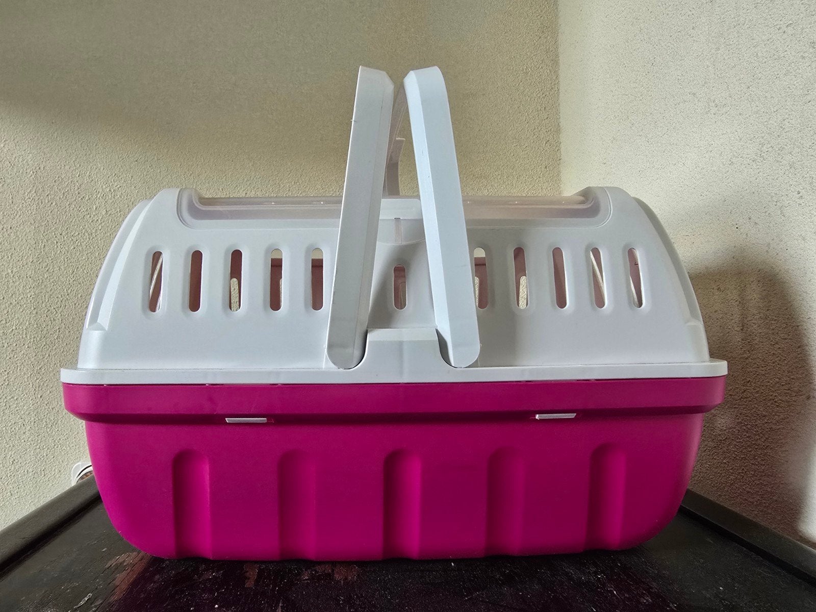 reismand/ transportbox, fuchsia/wit, Ophalen, Gebruikt