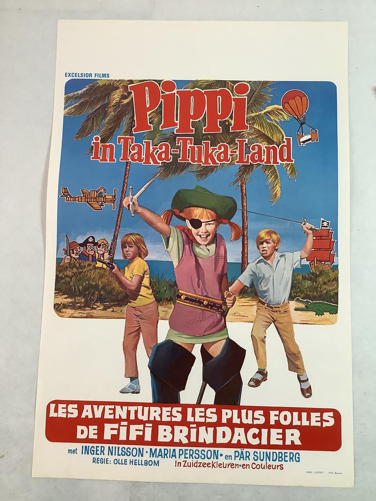 PIPI LANGKOUS   filmposter   36-54 cm, Ophalen of Verzenden, Gebruikt, Deurposter of groter, Film en Tv