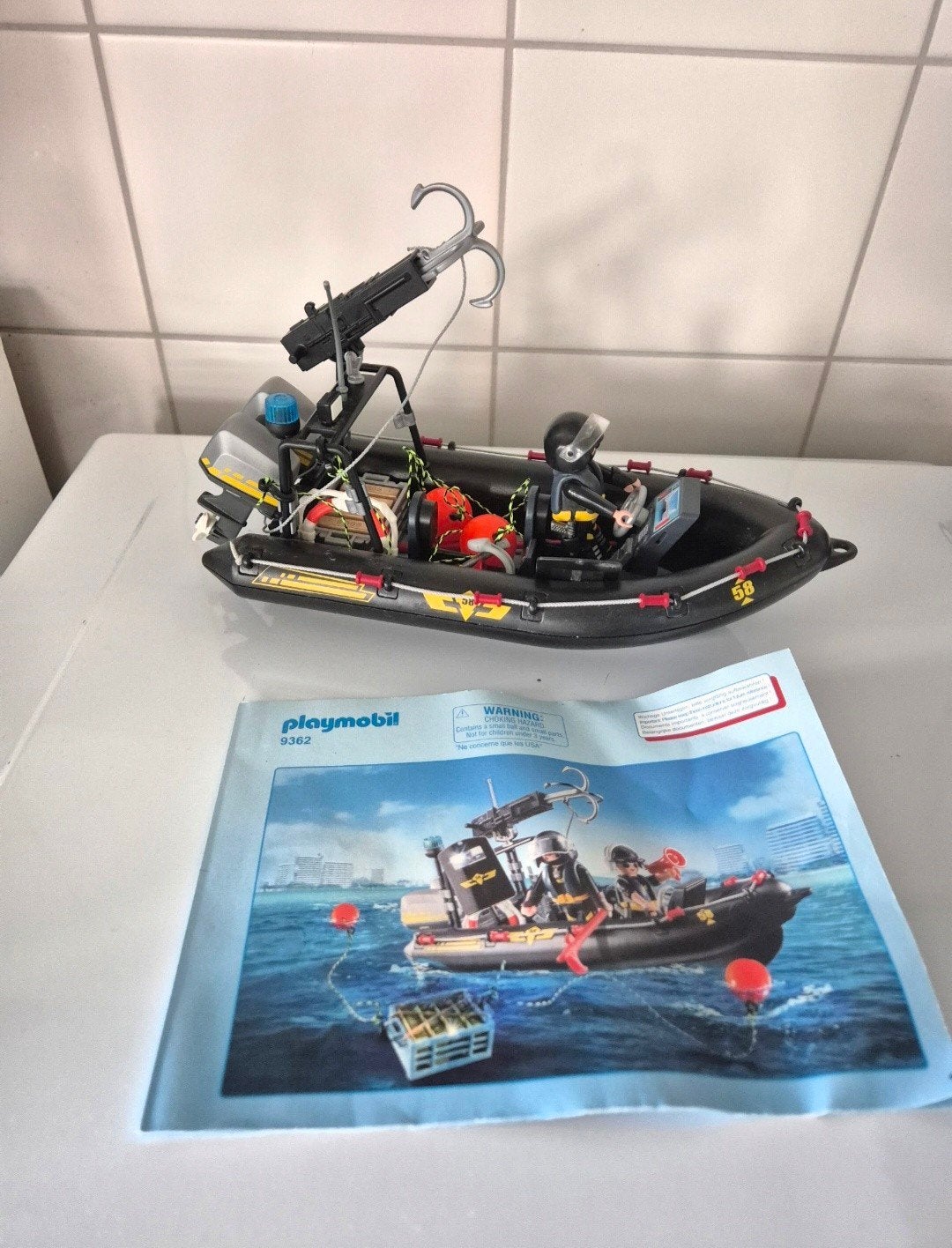 Playmobil 9362 City Action SIE-rubberboot met handleiding, Ophalen, Complete set, Zo goed als nieuw, City action