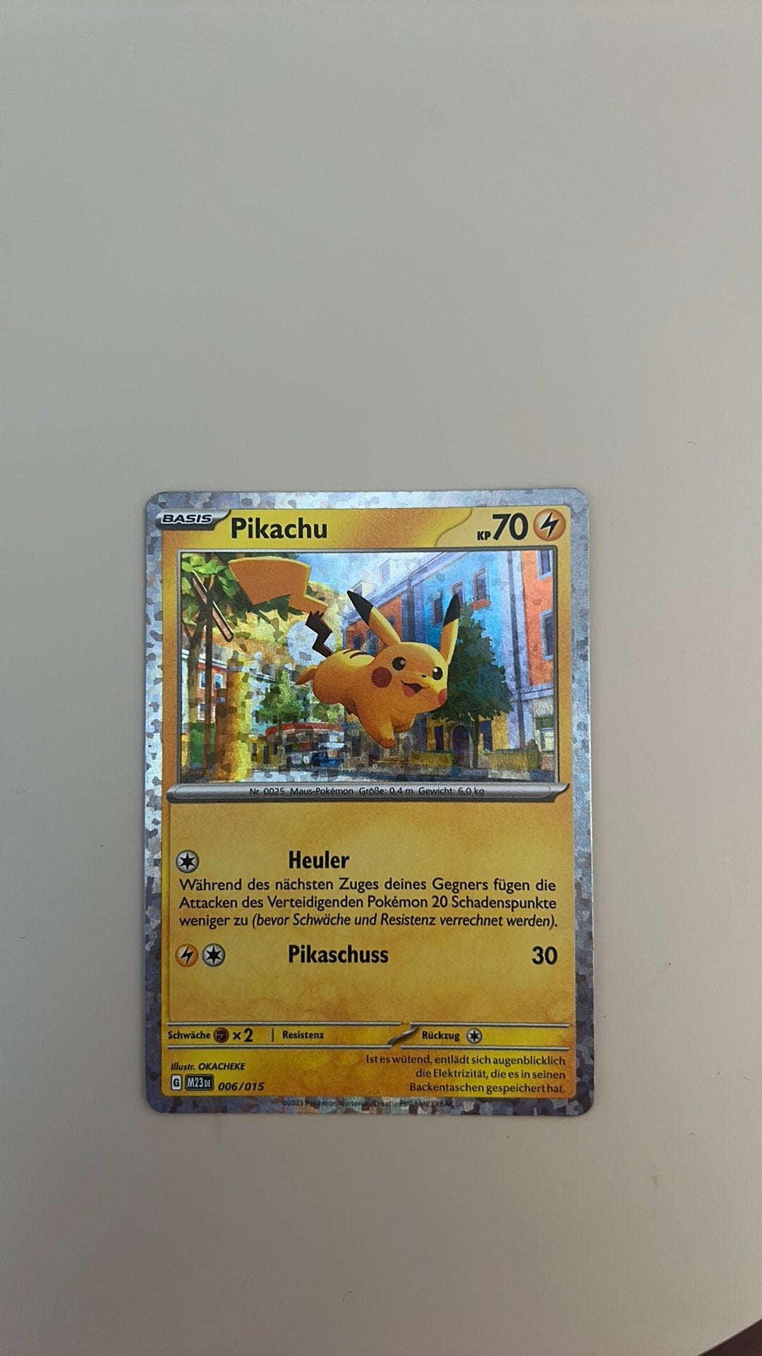 Duitse Pikachu || McDonald’s match battle 2023 || 006/015 ||, Ophalen of Verzenden, Zo goed als nieuw, Losse kaart, Foil