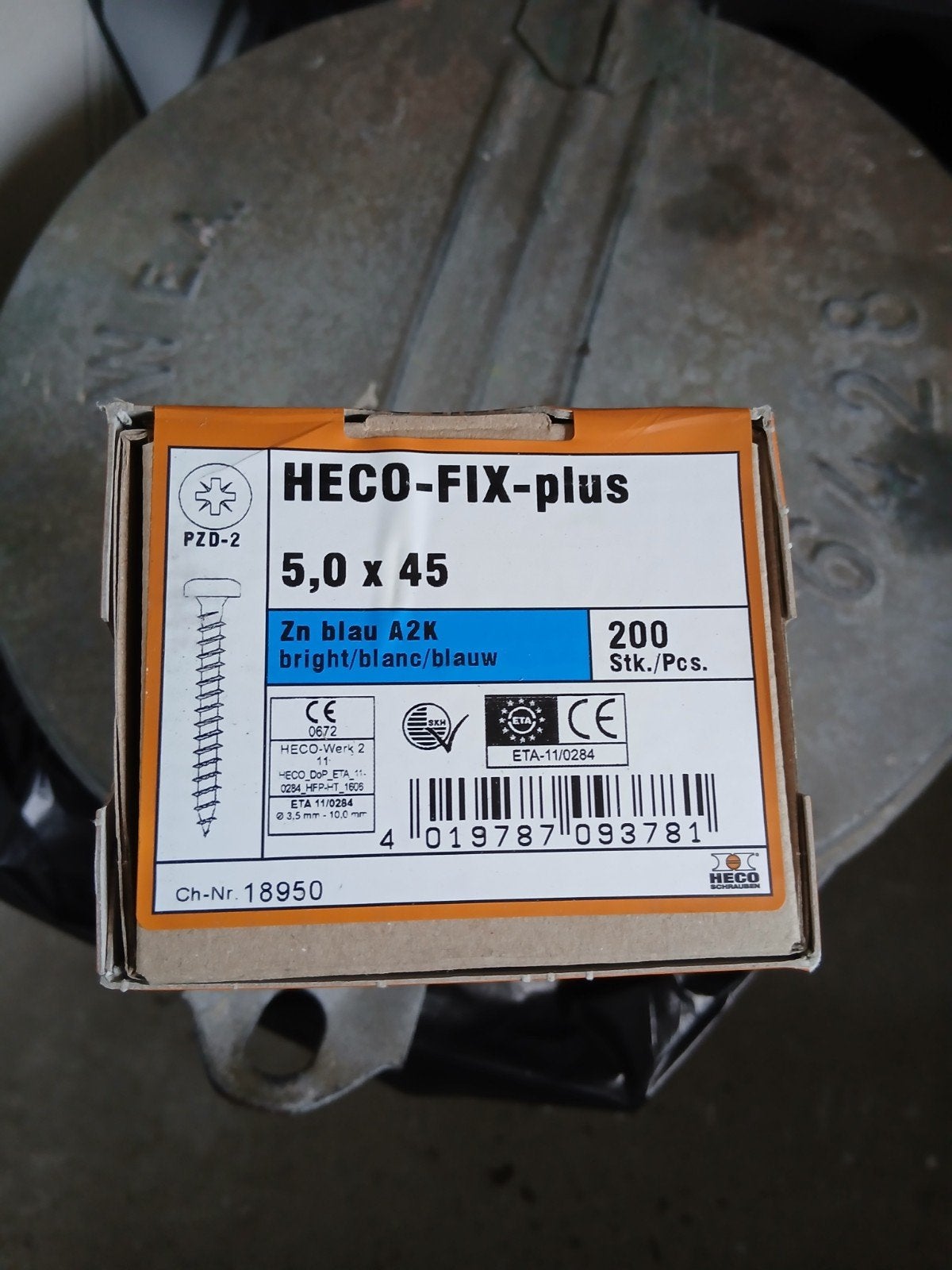 Heco-Fix-plus schroeven 5.0 x 45 mm - 10x 200 stuks, Ophalen of Verzenden, Nieuw, Minder dan 50 mm, Schroeven