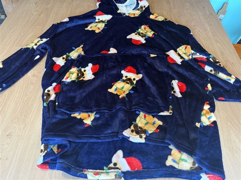 Frenchie Kerst Fleece Snuggle Trui - One Size, Ophalen of Verzenden, Zo goed als nieuw, Maat 46/48 (XL) of groter, Rood
