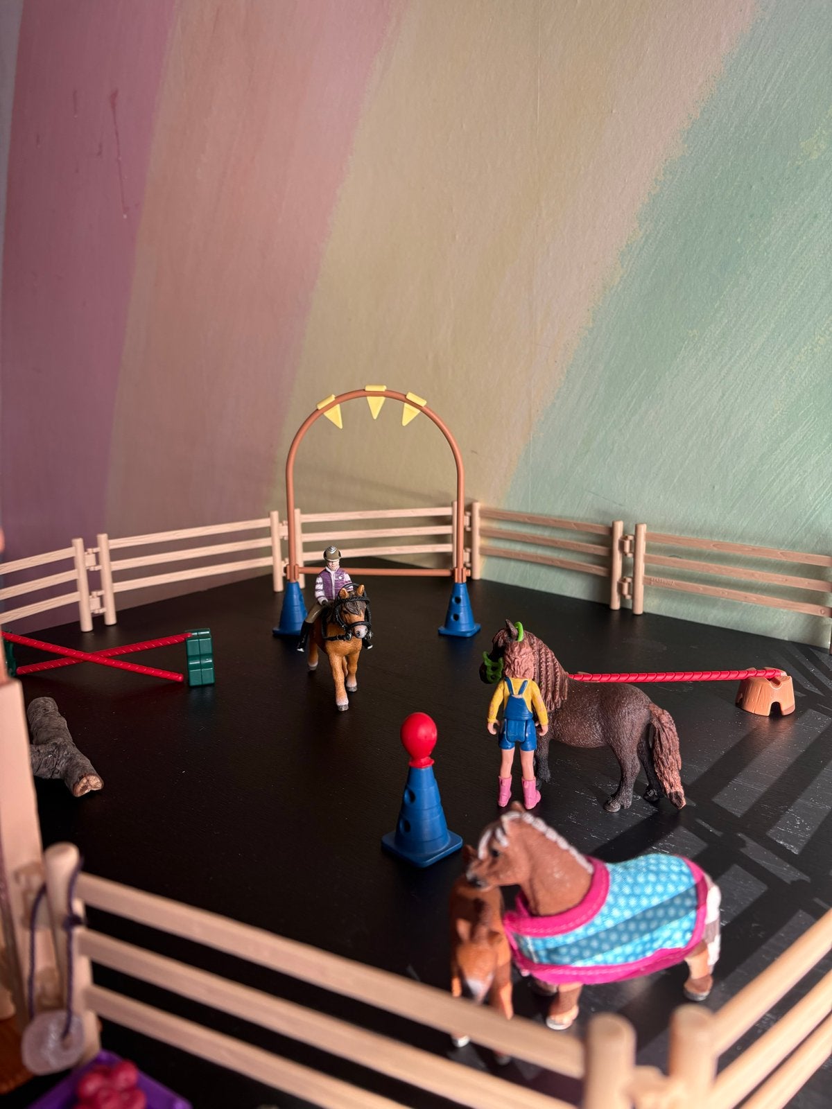 Schleich Paardenmanege met accessoires en figuren, Ophalen of Verzenden, Zo goed als nieuw, Jongen of Meisje