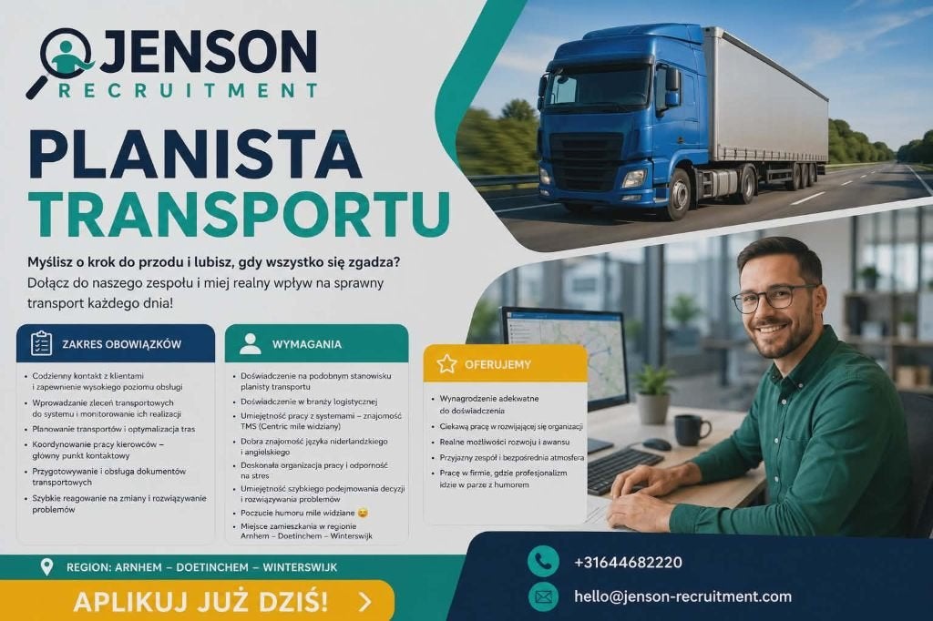 Planista w firmie transportowej, 33 - 40 uur, MBO, Vanaf 1 jaar, Vast contract