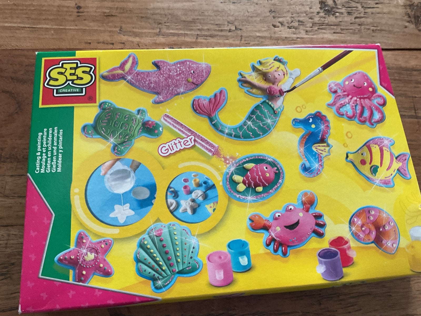 SES Creative Gieten & Schilderen Zeedieren Glitter, Ophalen, Zee en Strand, Meerkleurig, Zo goed als nieuw