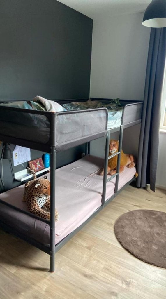 Stapelbedd IKAE TUFFING, Huis en Inrichting, Slaapkamer | Stapelbedden en Hoogslapers, Ophalen, 90 cm, Eenpersoons, Minder dan 160 cm