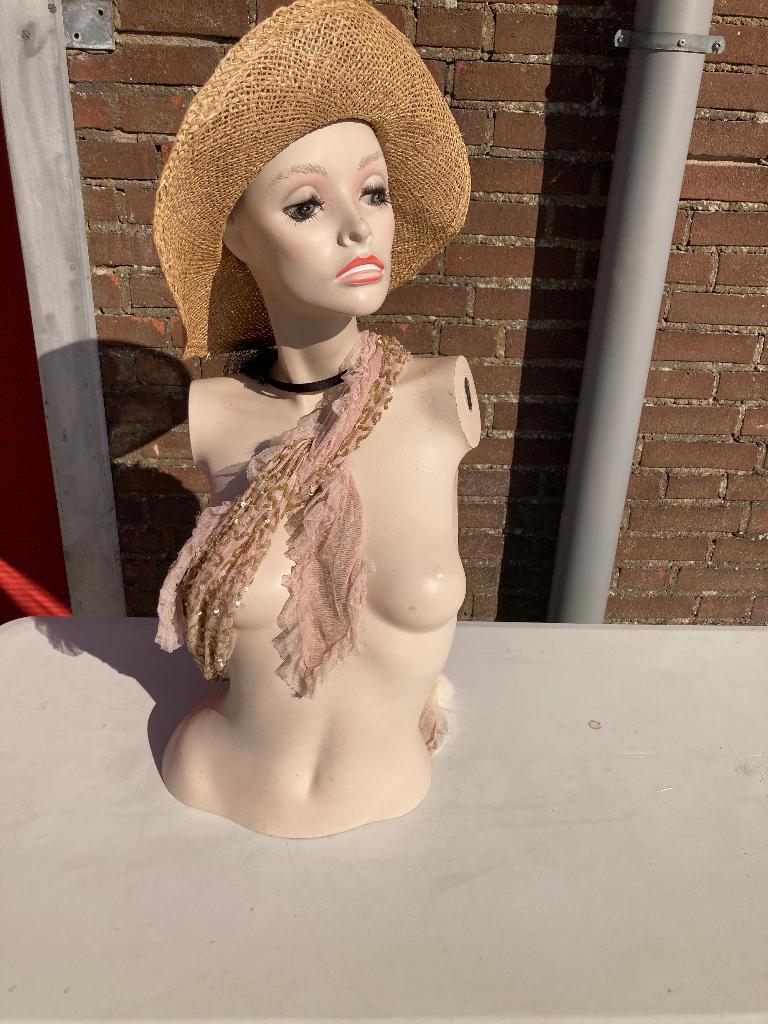 Oude vintage paspop etalagepop buste, Ophalen of Verzenden