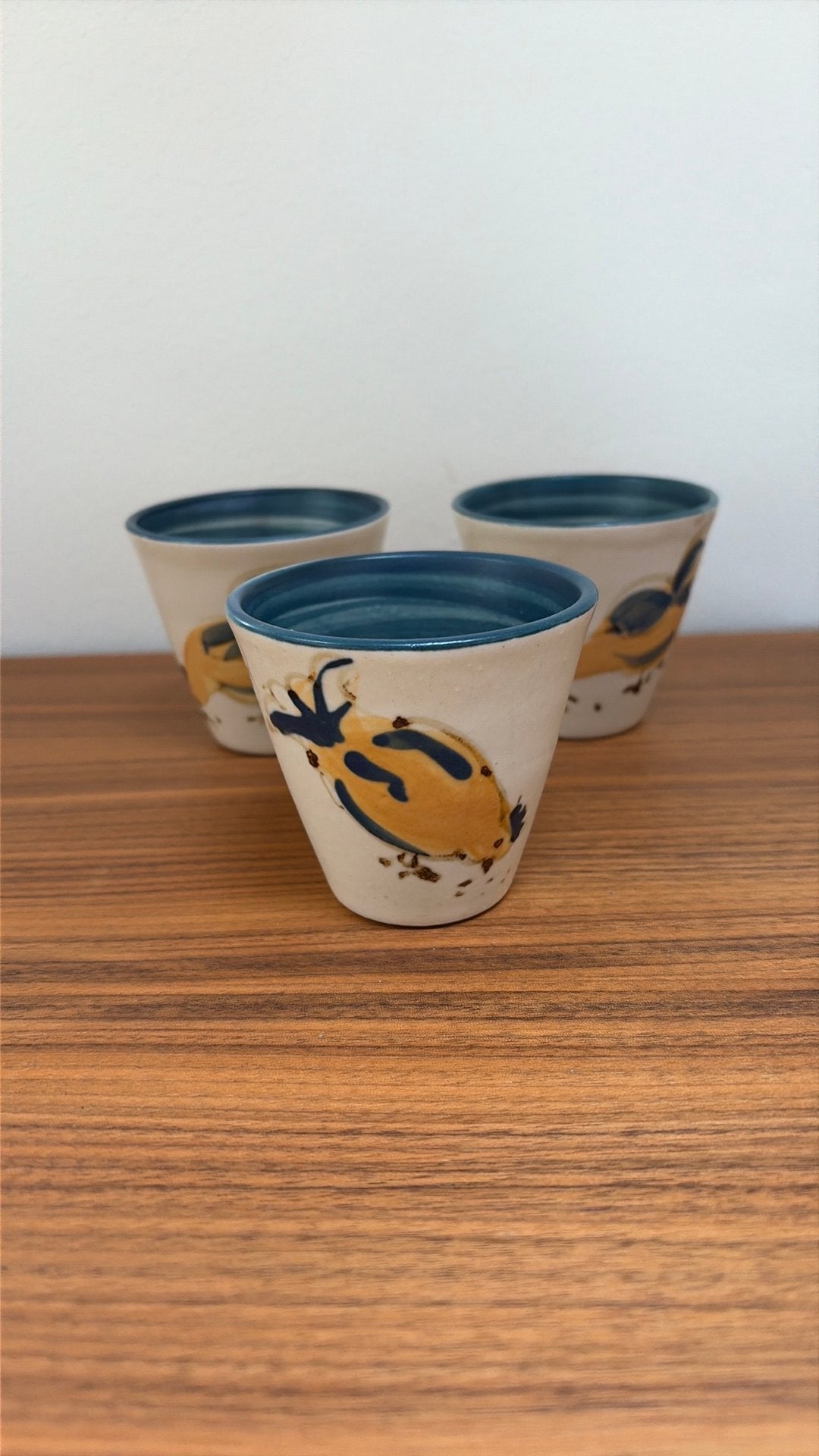 3 keramieken kopjes Lies van Ruijven, Antiek en Kunst, Ophalen of Verzenden