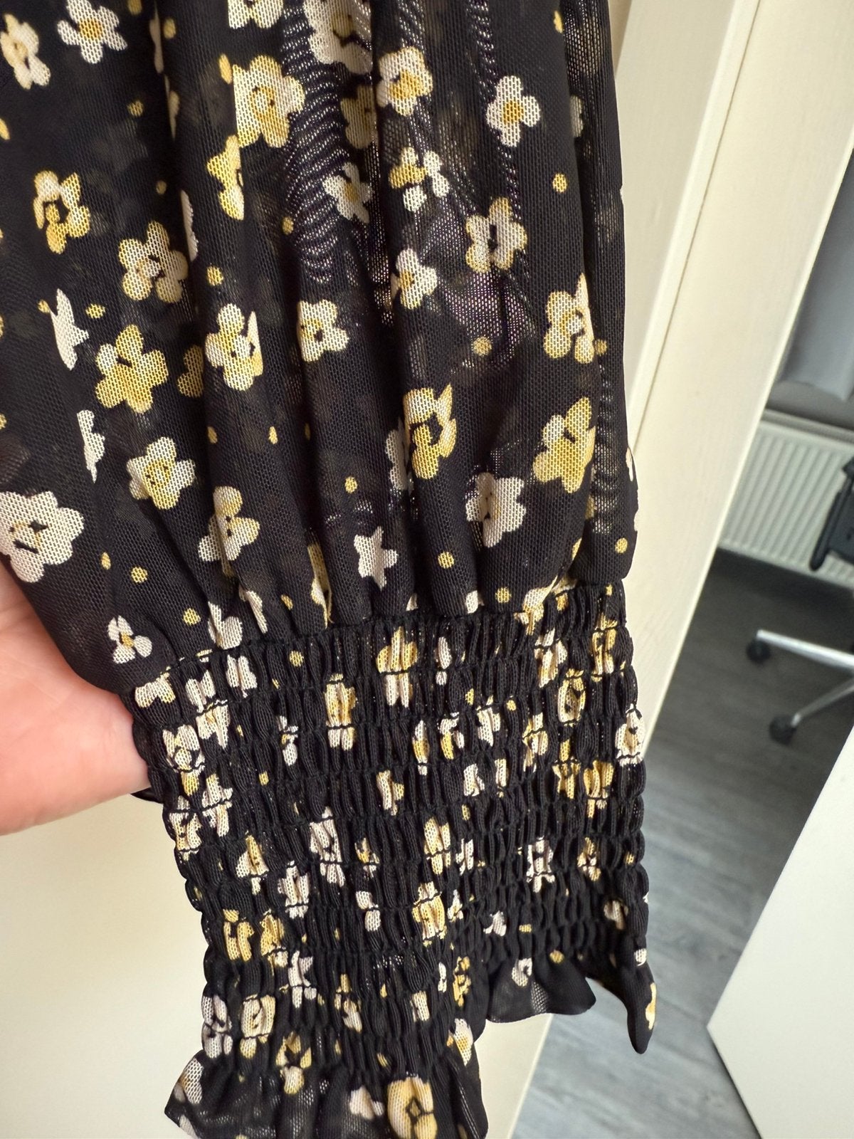 Fabienne chapot mesh blouse zwart bloem xl mila top, Ophalen of Verzenden, Zo goed als nieuw, Maat 46/48 (XL) of groter, Zwart