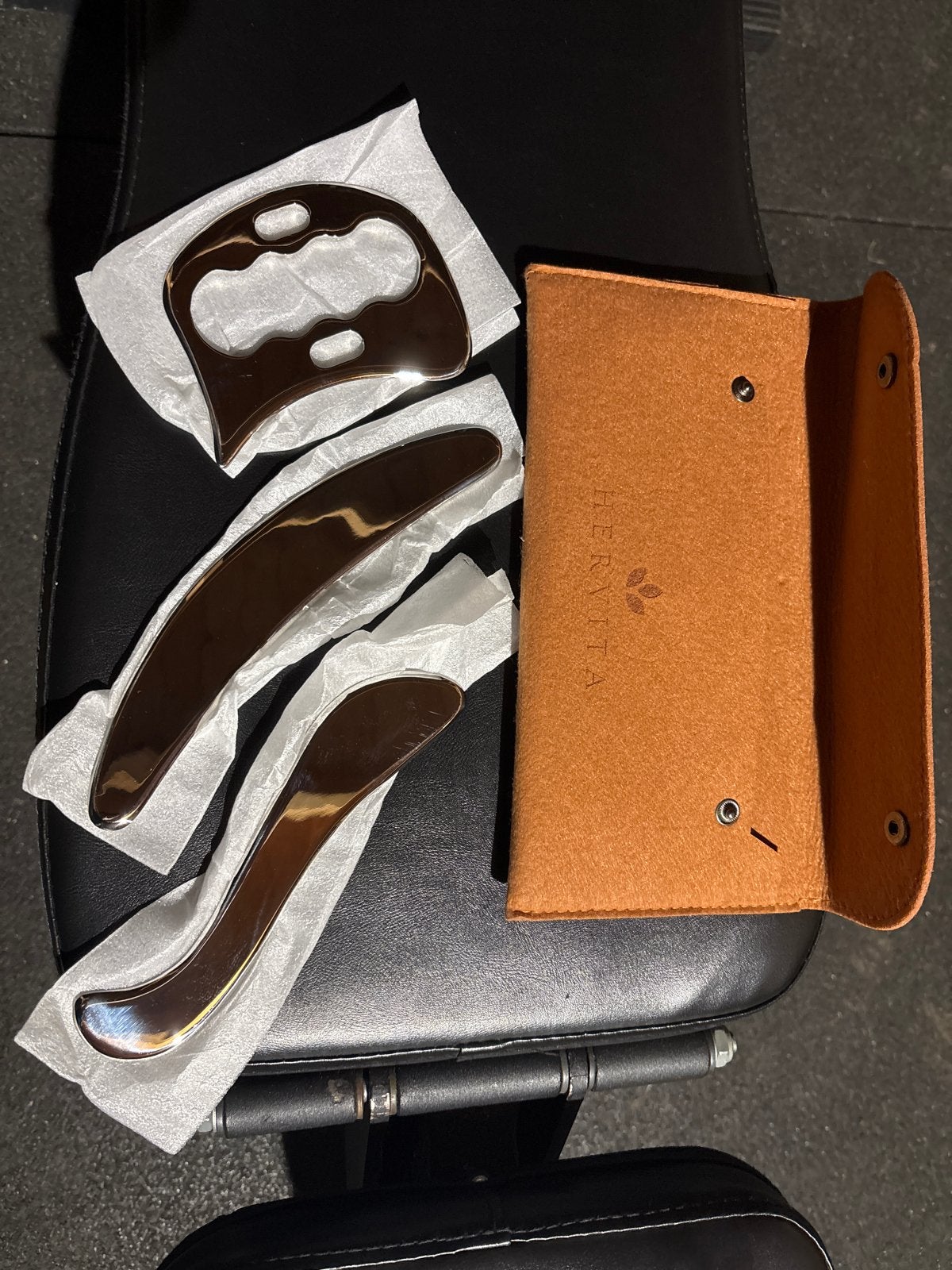 HERVITA Gua Sha Set - Roestvrij staal massage tool, Ophalen of Verzenden, Nieuw, Overige typen