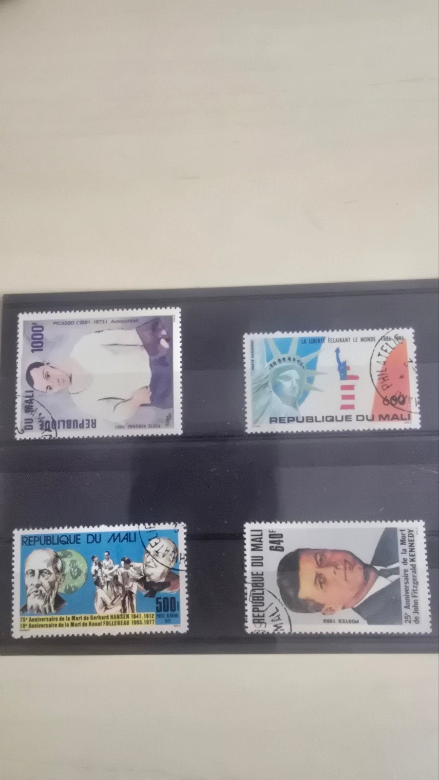 Mali postzegels: Picasso, Vrijheidsbeeld, Kennedy, Hansen, Ophalen of Verzenden