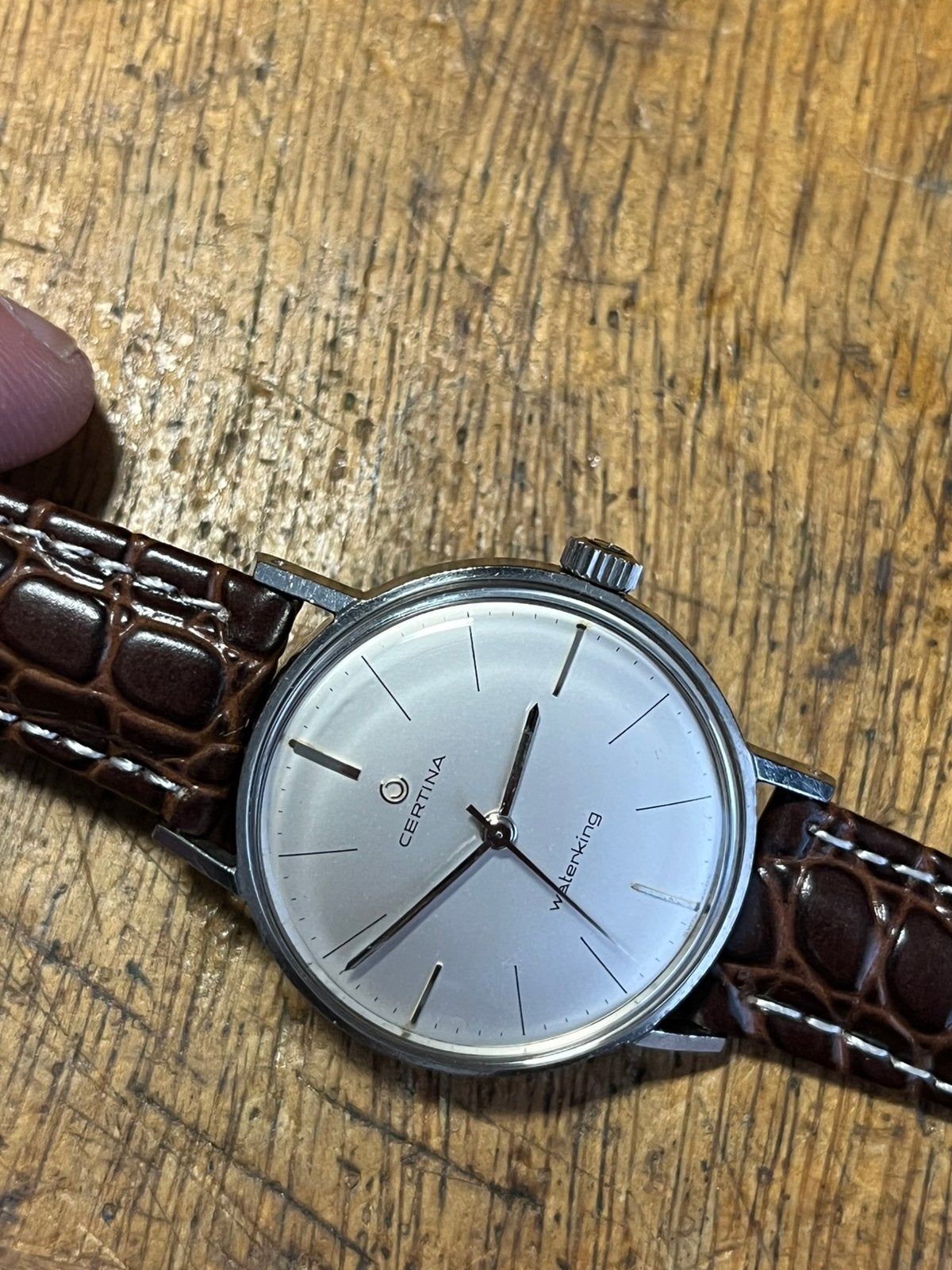 Vintage stalen certina Waterking heren, Ophalen of Verzenden, Staal, Overige merken, 1960 of later