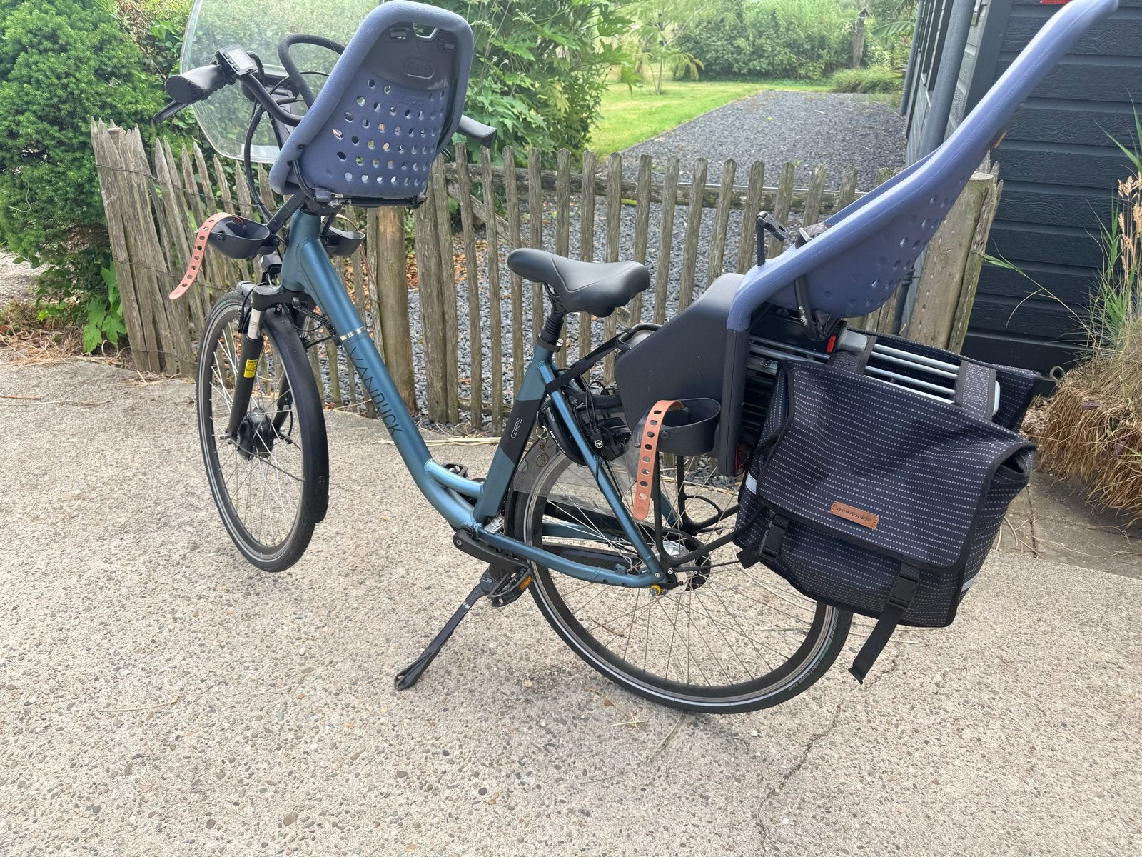 VanDijck Dames Mamafiets - nieuw, elektrisch, incl. zitjes, Fietsen en Brommers, 2 zitjes, Dubbele standaard, Zo goed als nieuw