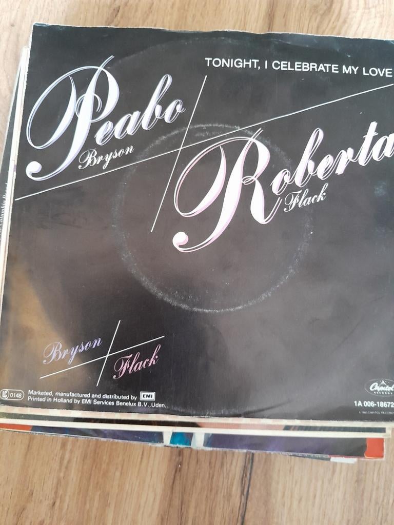 Peabo bryson/roberta flack 7 inch tonight i celebrate my lov, Ophalen of Verzenden, Zo goed als nieuw, Pop
