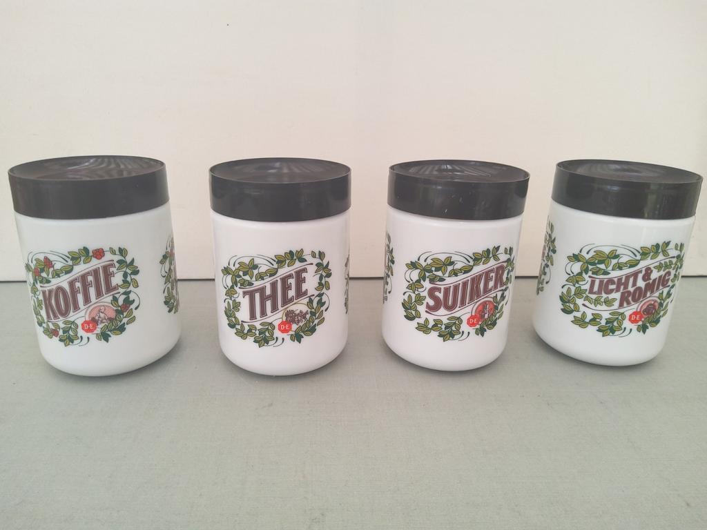 Douwe Egberts - 4 Voorraadbussen Koffie Thee Suiker Melk, Ophalen of Verzenden