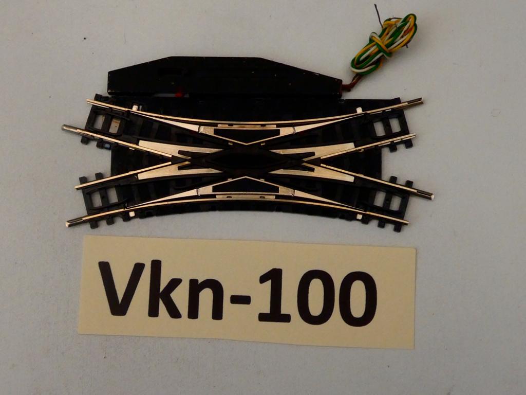 Vk-100 N Spoor Elektrisch Dubbele Kruiswissel14968 Minitrix, Gebruikt, Gelijkstroom, Trix, Rails