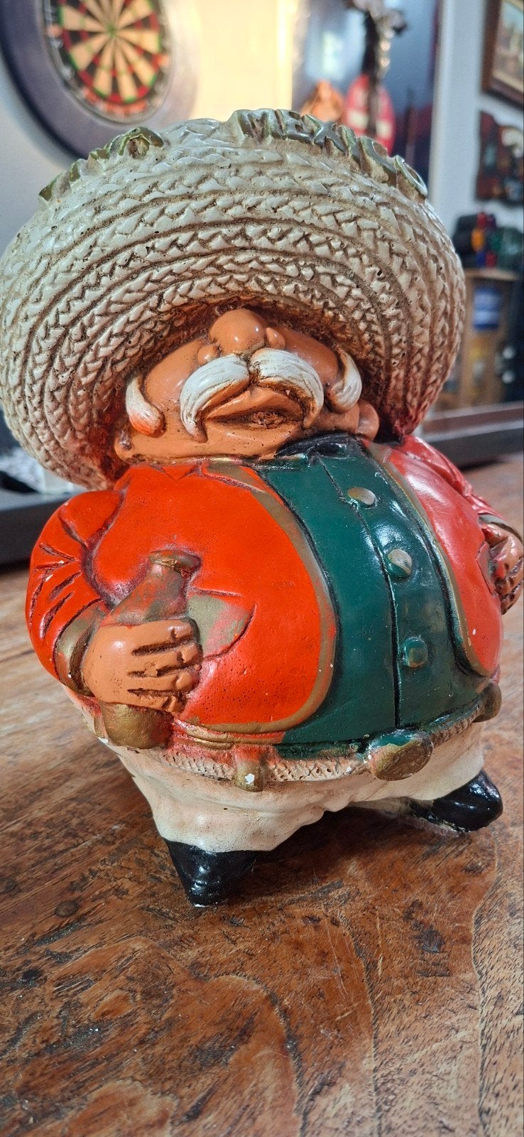 Spaarpot Viva Mexico - Mexicaanse Man met Sombrero, Ophalen of Verzenden, Gebruikt, Steen, Aardewerk of Keramiek, Overige thema's