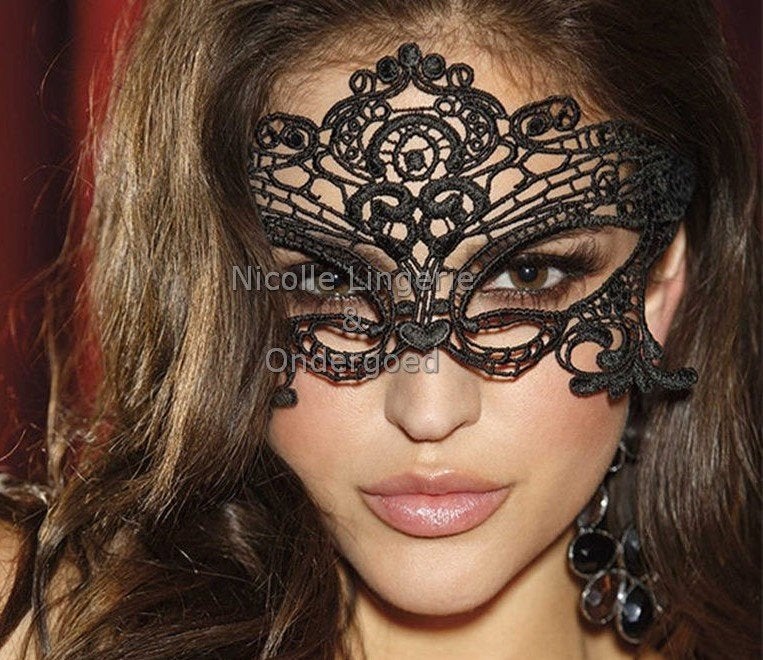 Verleidelijk Anoniem Sierlijk Oogmasker Met zijden lint (014, Nicolle_Lingerie, Ophalen of Verzenden, Zwart, Overige typen