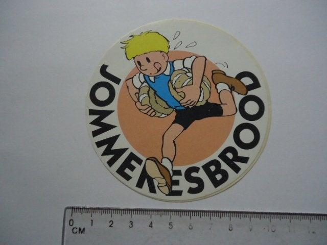 sticker oud Jommeke strip brood bakker rode kruis, Verzenden, Zo goed als nieuw, Bedrijf of Vereniging
