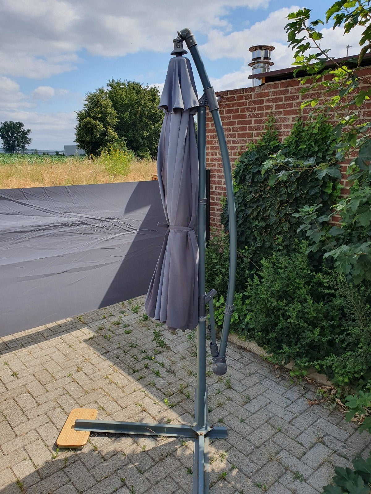 Grote zweefparasol - Grijs, Ophalen