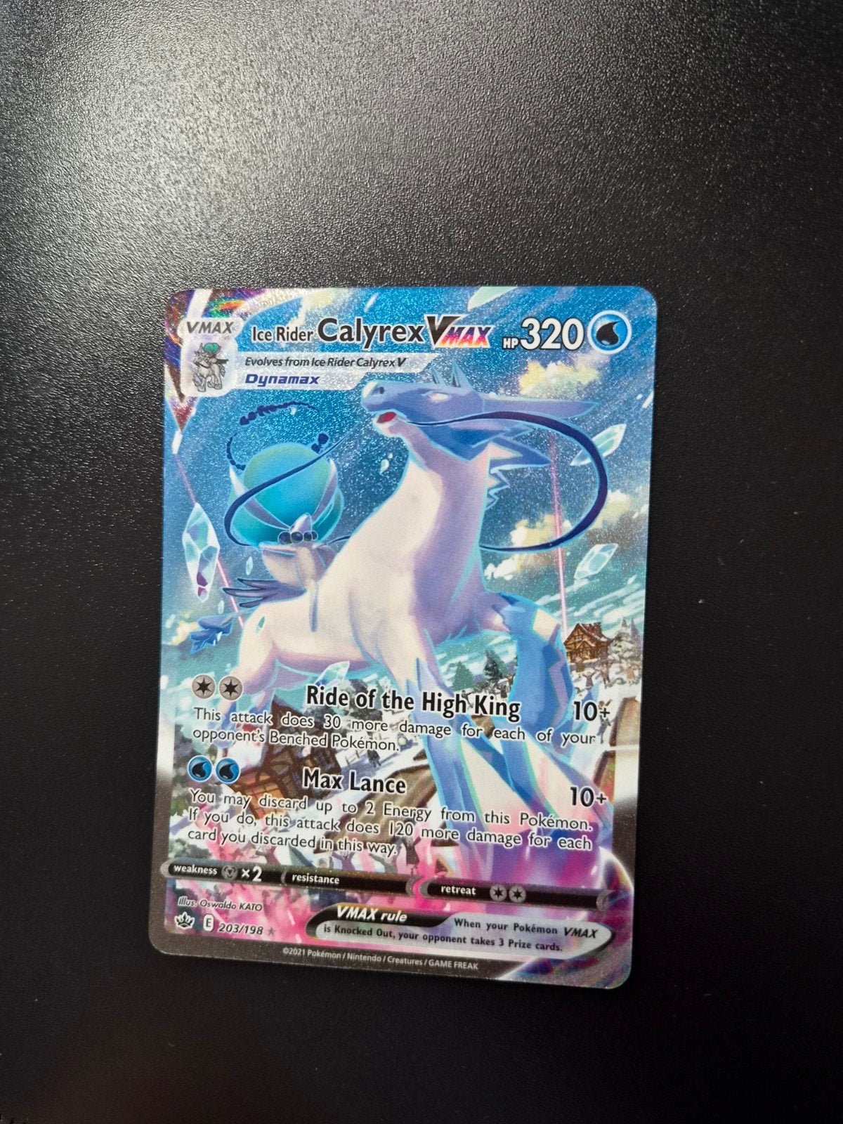 Ice Rider Calyrex VMAX 203 Pokemon Chilling Reign, Hobby en Vrije tijd, Ophalen of Verzenden, Zo goed als nieuw