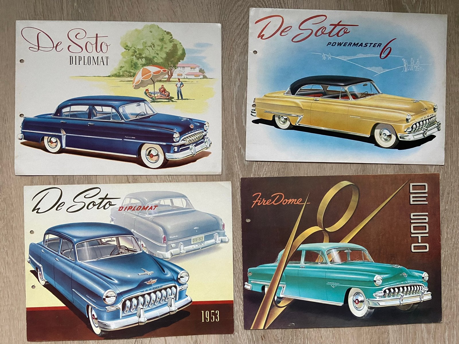 Folders De Soto Diplomat | Firedome V8 | Powermaster 6 1953, Ophalen of Verzenden, Zo goed als nieuw, Overige merken
